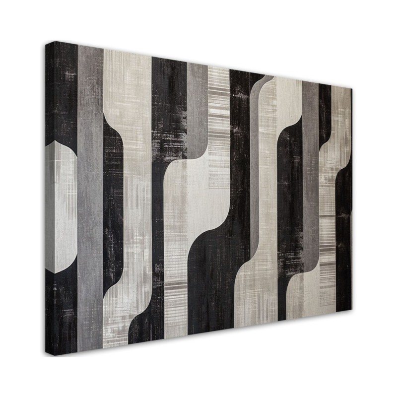 Painting for living room - Grey Retro Abstraction | FEEBY