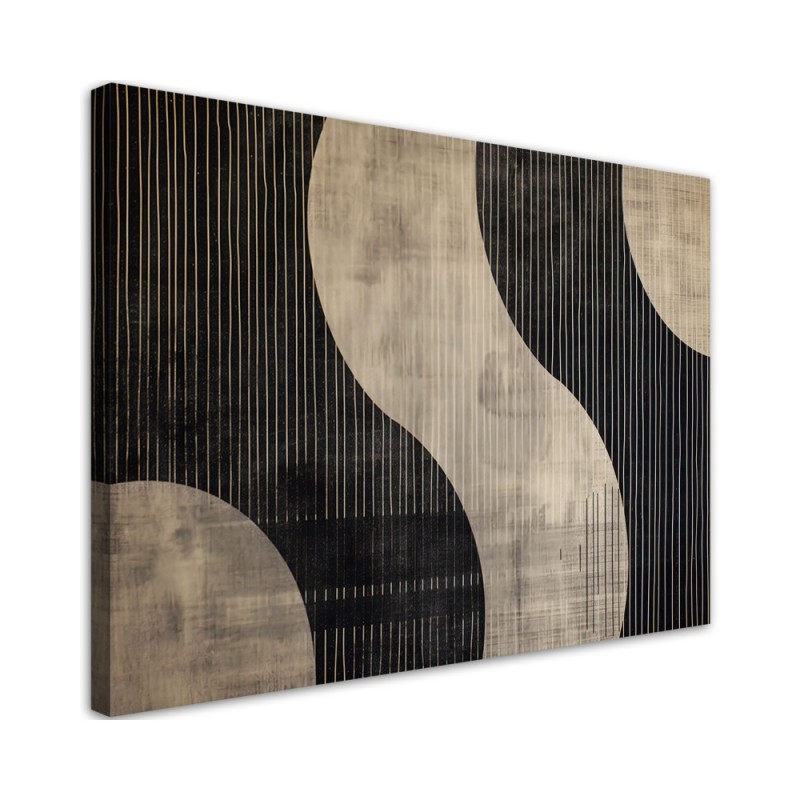 Bedroom canvas print - Beige Retro Abstraction | FEEBY