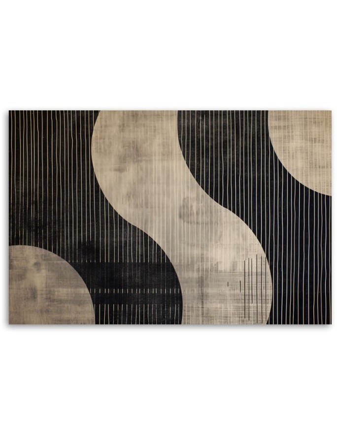 Bedroom canvas print - Beige Retro Abstraction | FEEBY