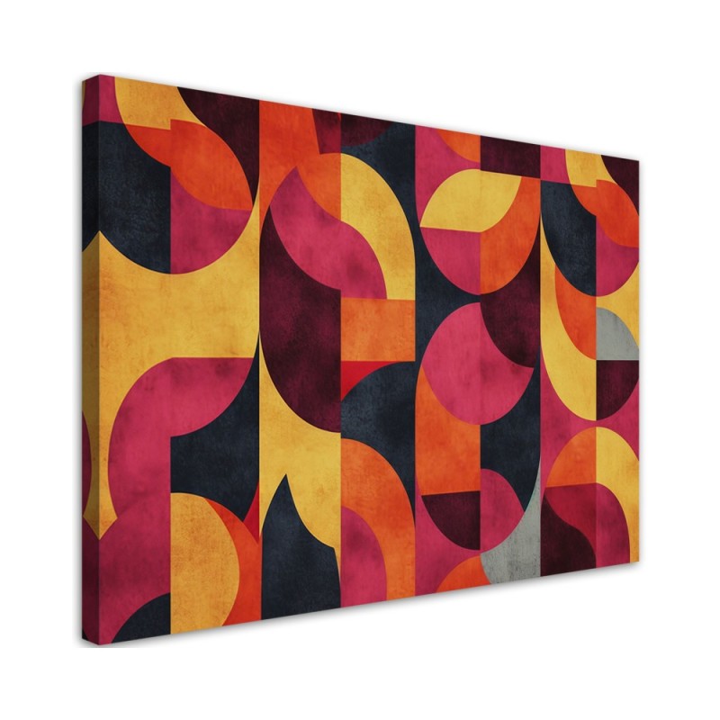 Modern canvas print - Colourful Retro Mosaic | FEEBY