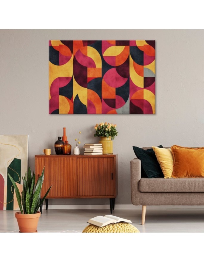Modern canvas print - Colourful Retro Mosaic | FEEBY
