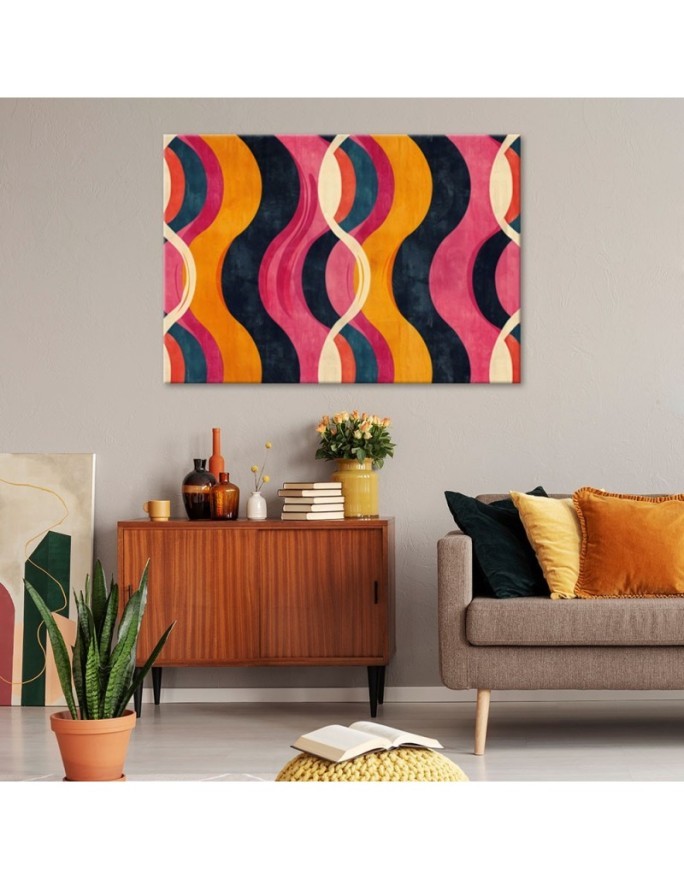 Modern painting for bedroom - Colourful Vintage Abstraction | FEEBY