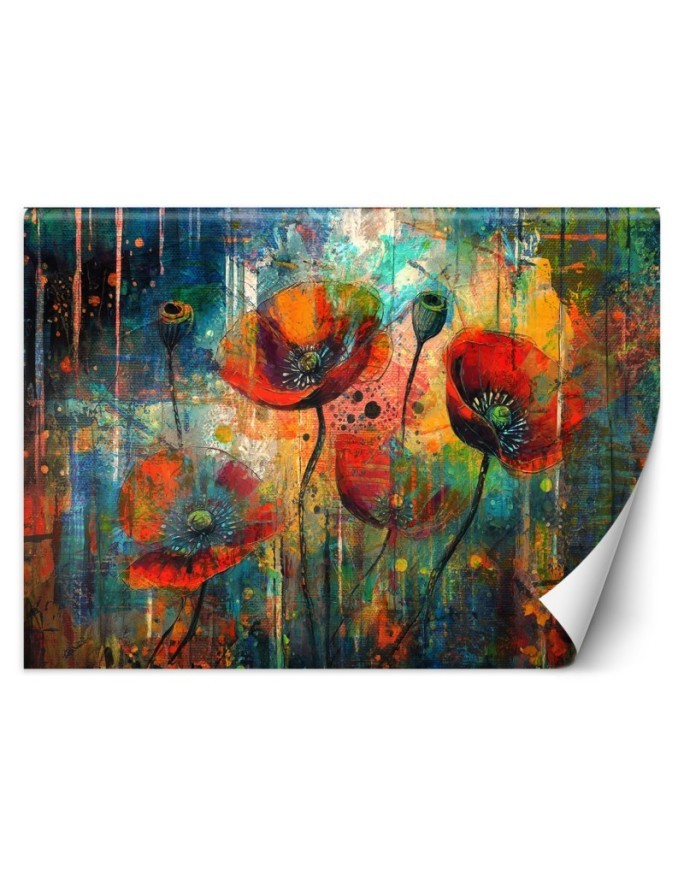 Modern wallpaper - Abstract Flowers Poppies | FEEBY
