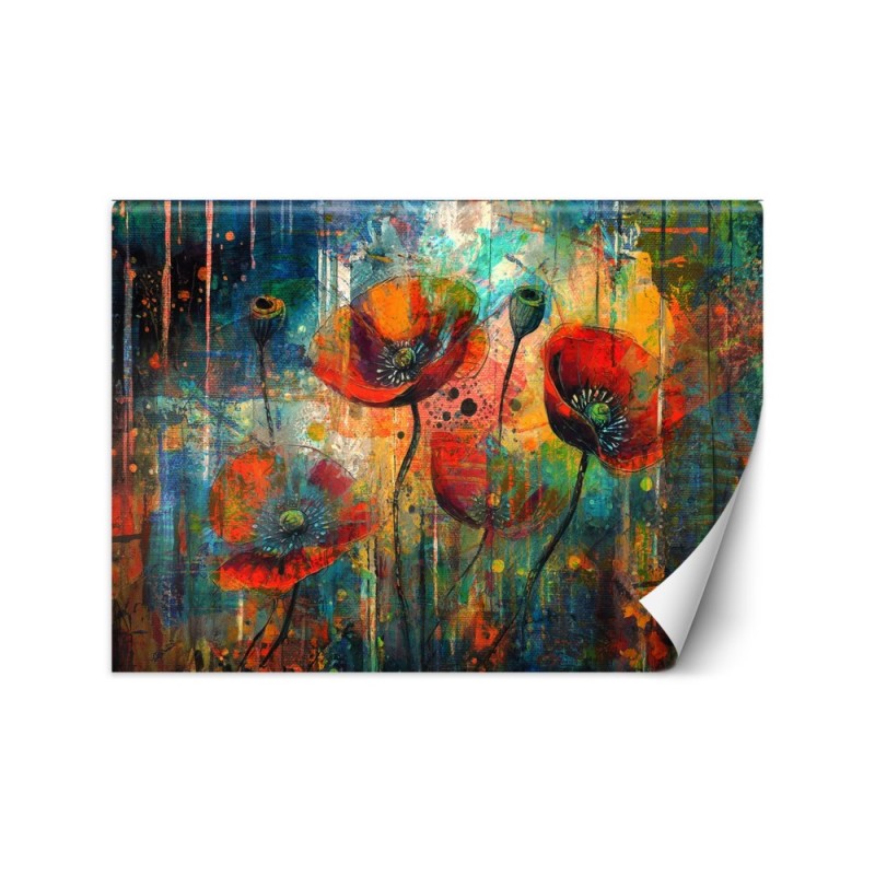 Modern wallpaper - Abstract Flowers Poppies | FEEBY