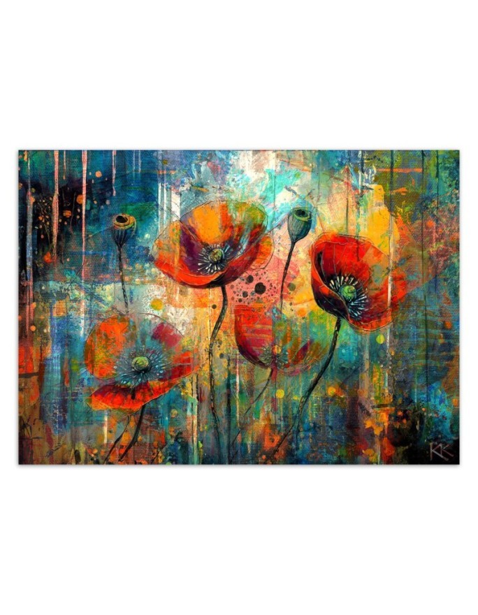 Modern wallpaper - Abstract Flowers Poppies | FEEBY
