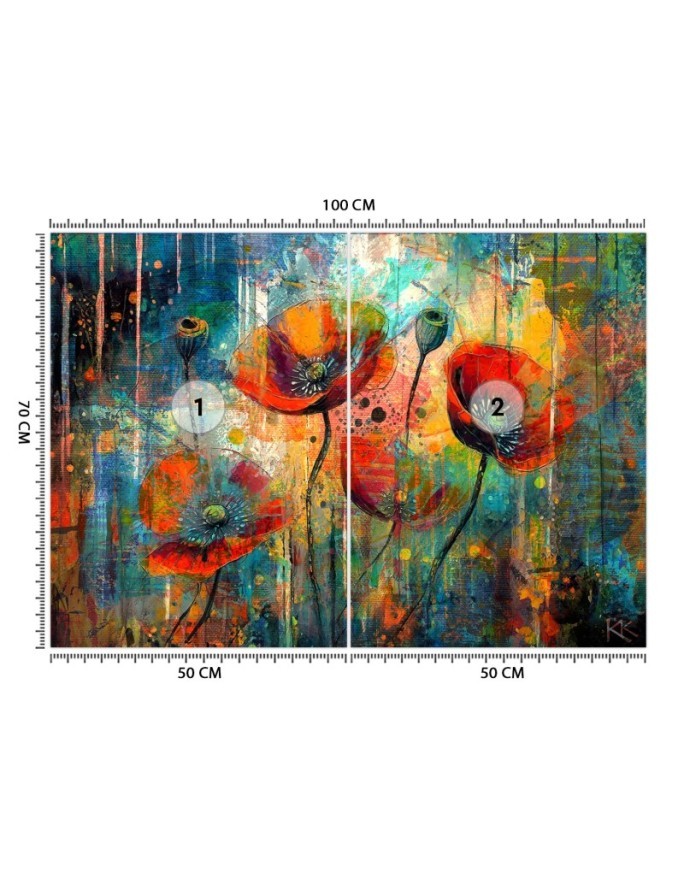 Modern wallpaper - Abstract Flowers Poppies | FEEBY