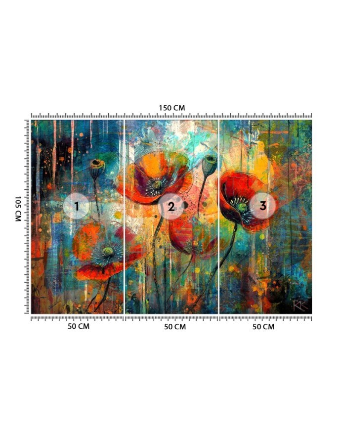 Modern wallpaper - Abstract Flowers Poppies | FEEBY