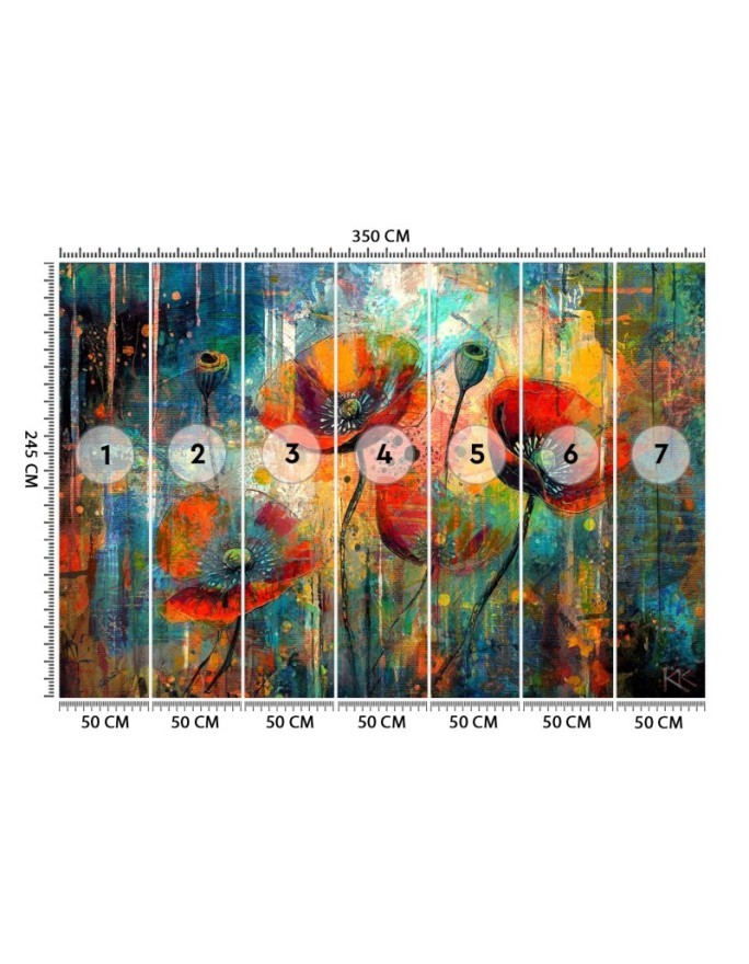 Modern wallpaper - Abstract Flowers Poppies | FEEBY