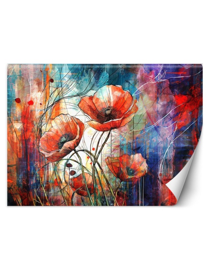 Wall mural Abstract Poppies