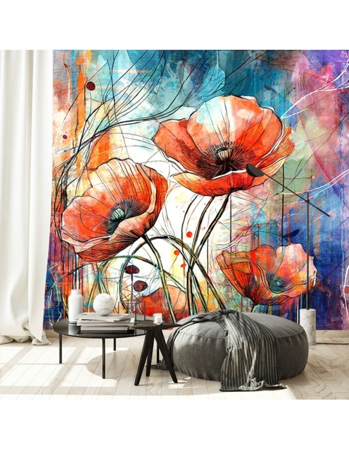 Modern wall mural - Abstract Poppies | FEEBY