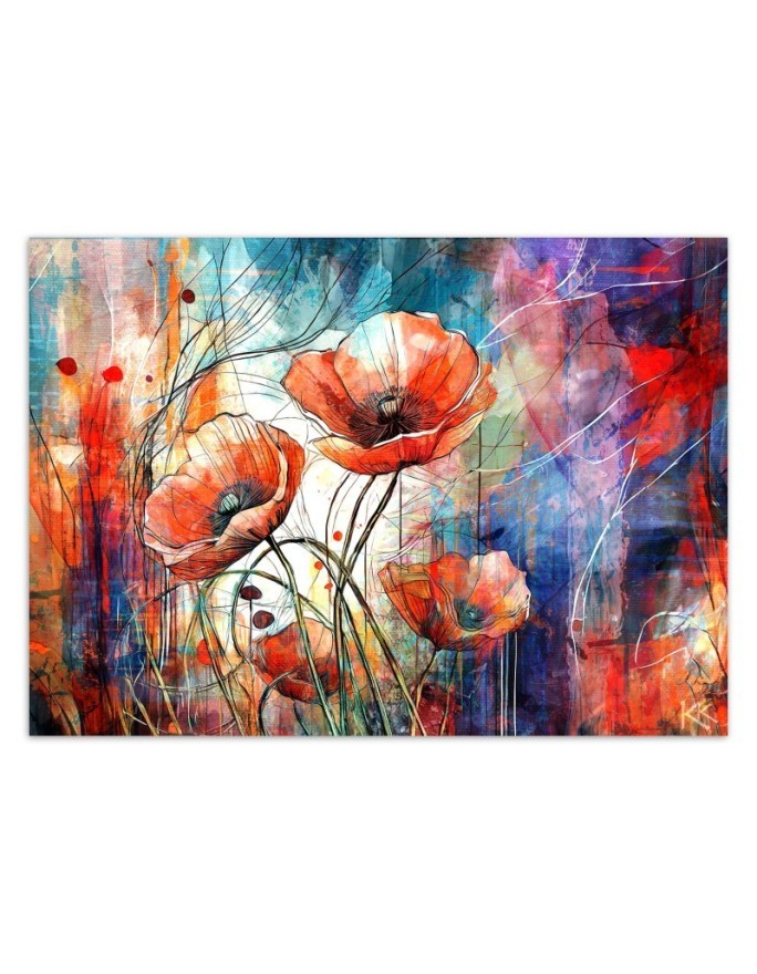 Modern wall mural - Abstract Poppies | FEEBY