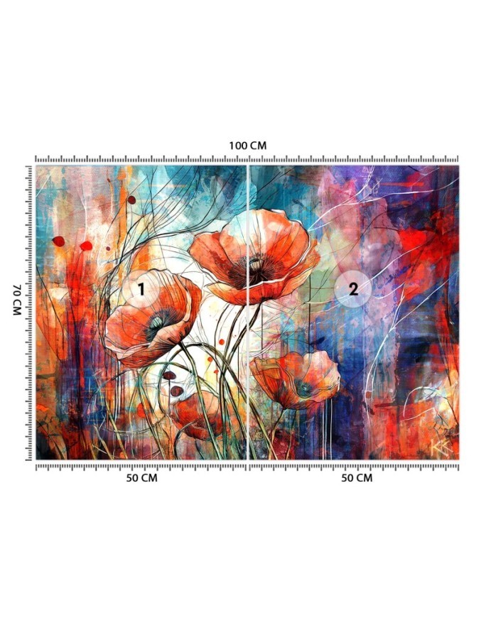 Modern wall mural - Abstract Poppies | FEEBY
