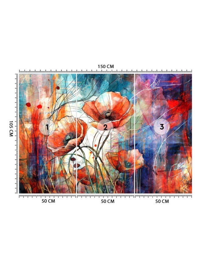 Modern wall mural - Abstract Poppies | FEEBY