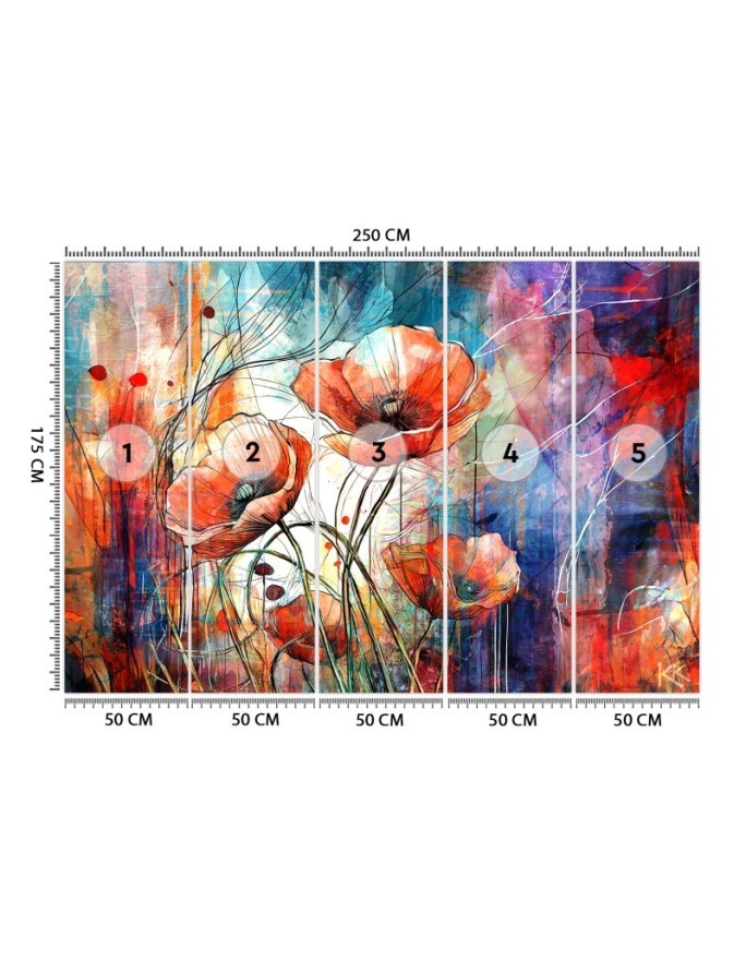 Modern wall mural - Abstract Poppies | FEEBY