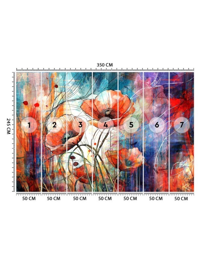 Modern wall mural - Abstract Poppies | FEEBY