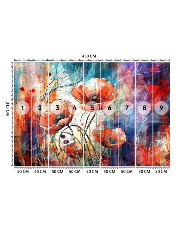 Modern wall mural - Abstract Poppies | FEEBY