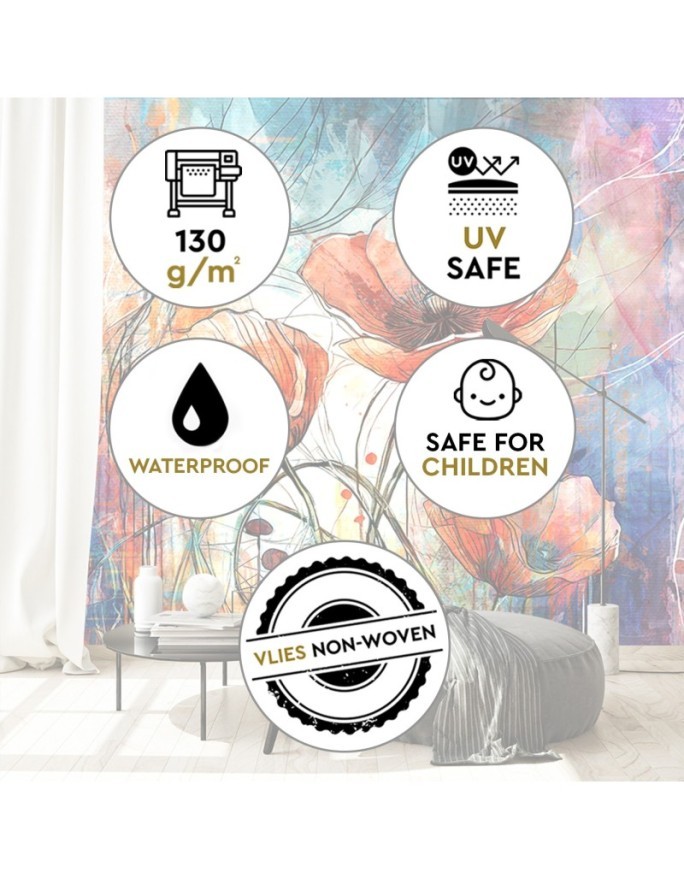 Modern wall mural - Abstract Poppies | FEEBY