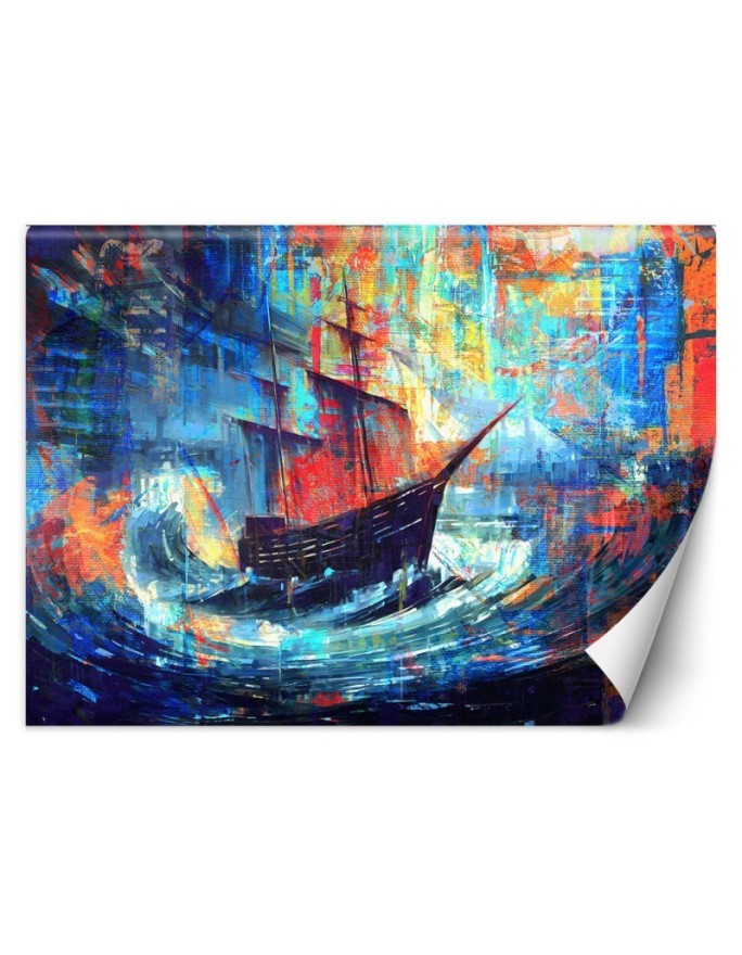 Wall mural for living room - Ship at sea | FEEBY