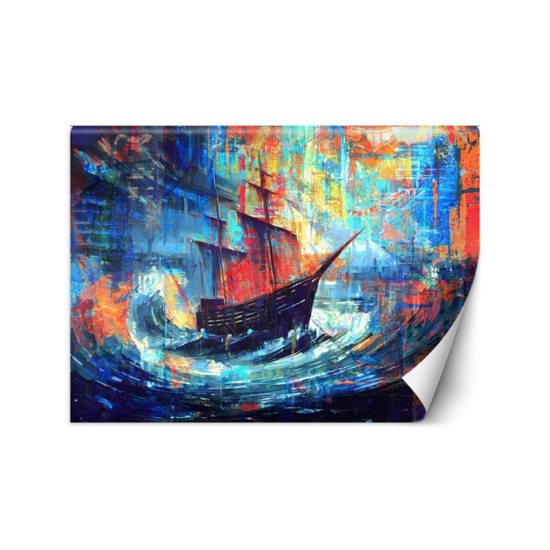 Wall mural for living room - Ship at sea | FEEBY