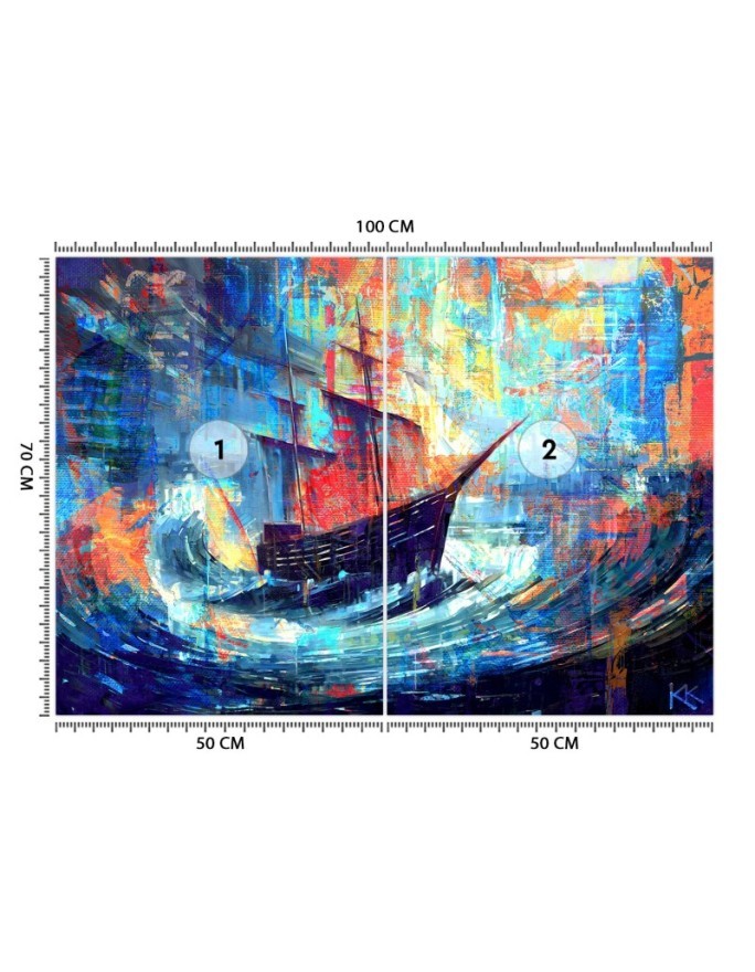 Wall mural for living room - Ship at sea | FEEBY