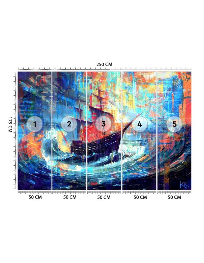 Wall mural for living room - Ship at sea | FEEBY