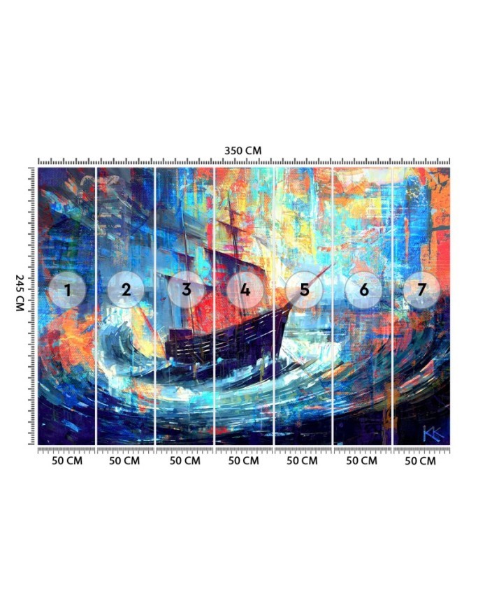 Wall mural for living room - Ship at sea | FEEBY