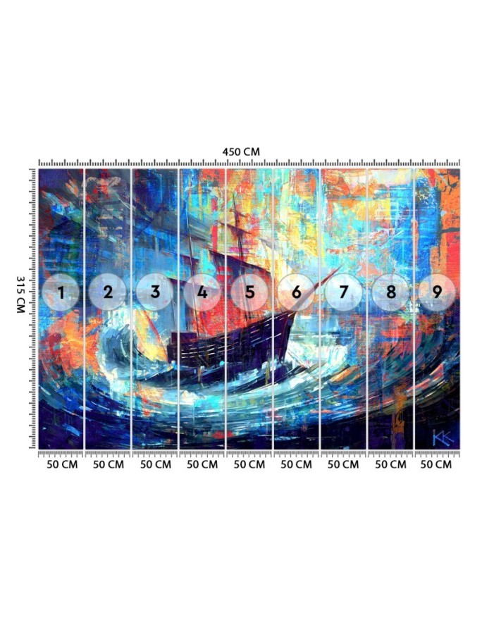 Wall mural for living room - Ship at sea | FEEBY
