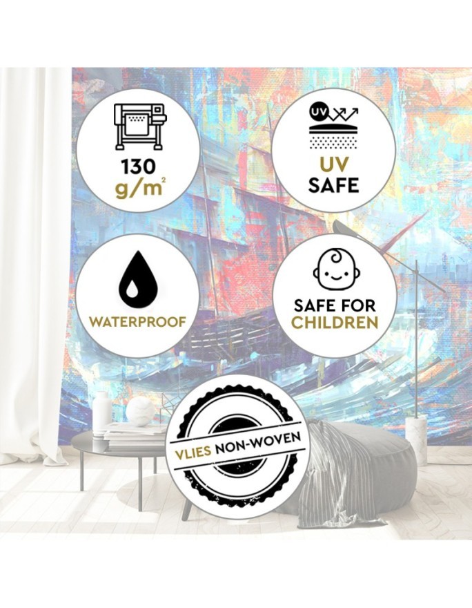 Wall mural for living room - Ship at sea | FEEBY