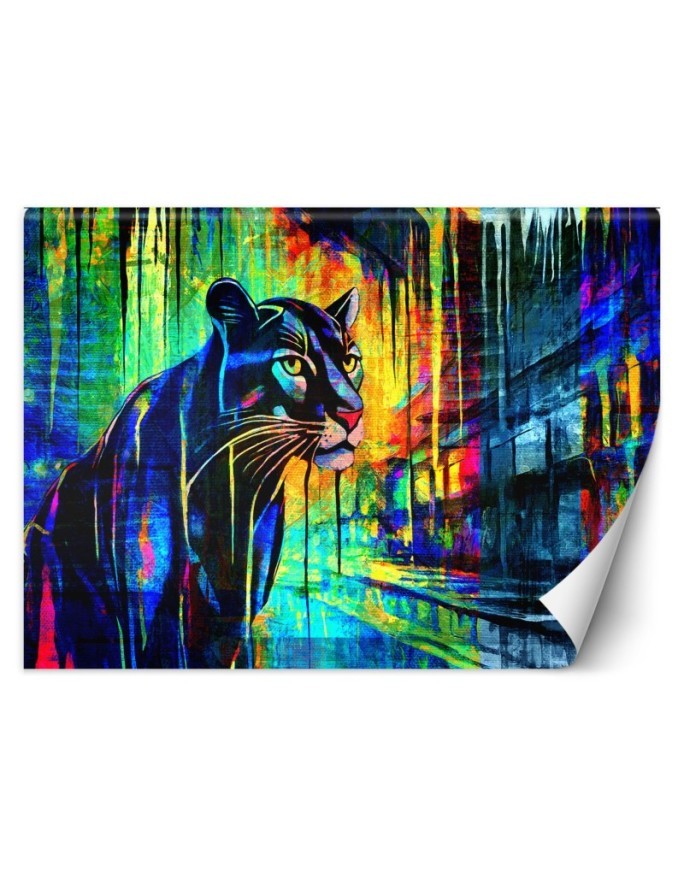 Wall mural for bedroom - Panther Animals Abstraction | FEEBY