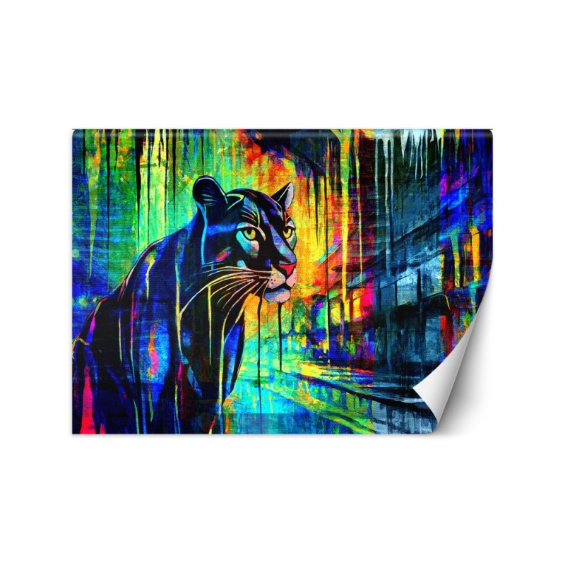 Wall mural for bedroom - Panther Animals Abstraction | FEEBY
