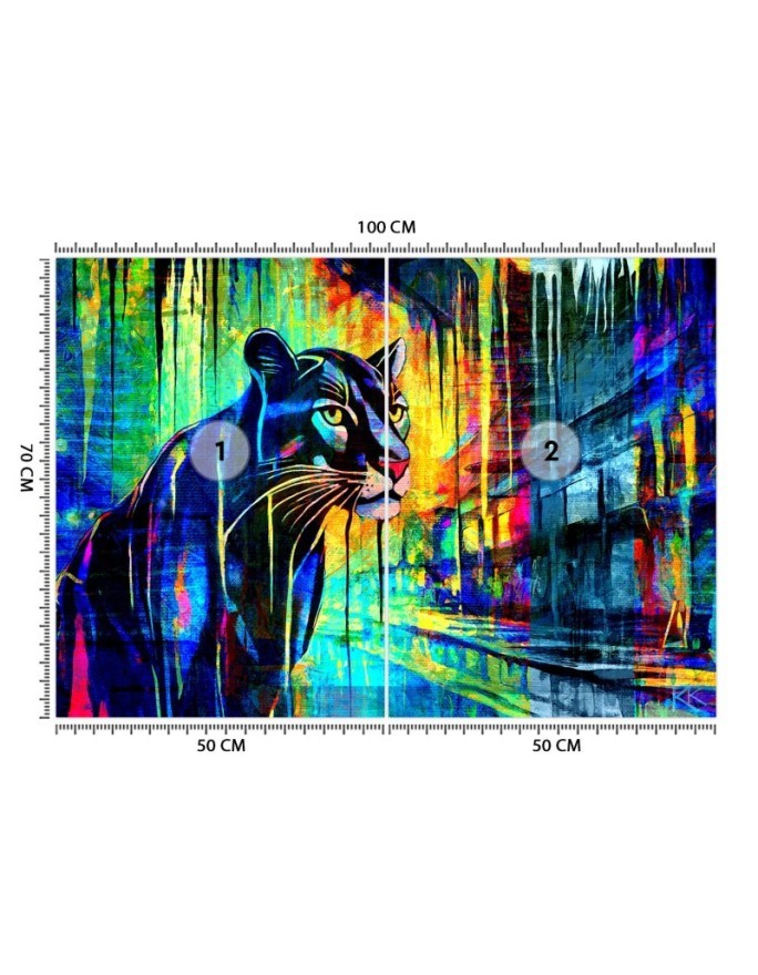 Wall mural for bedroom - Panther Animals Abstraction | FEEBY
