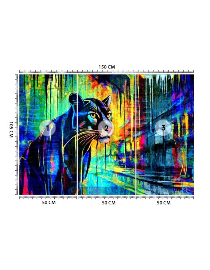 Wall mural for bedroom - Panther Animals Abstraction | FEEBY