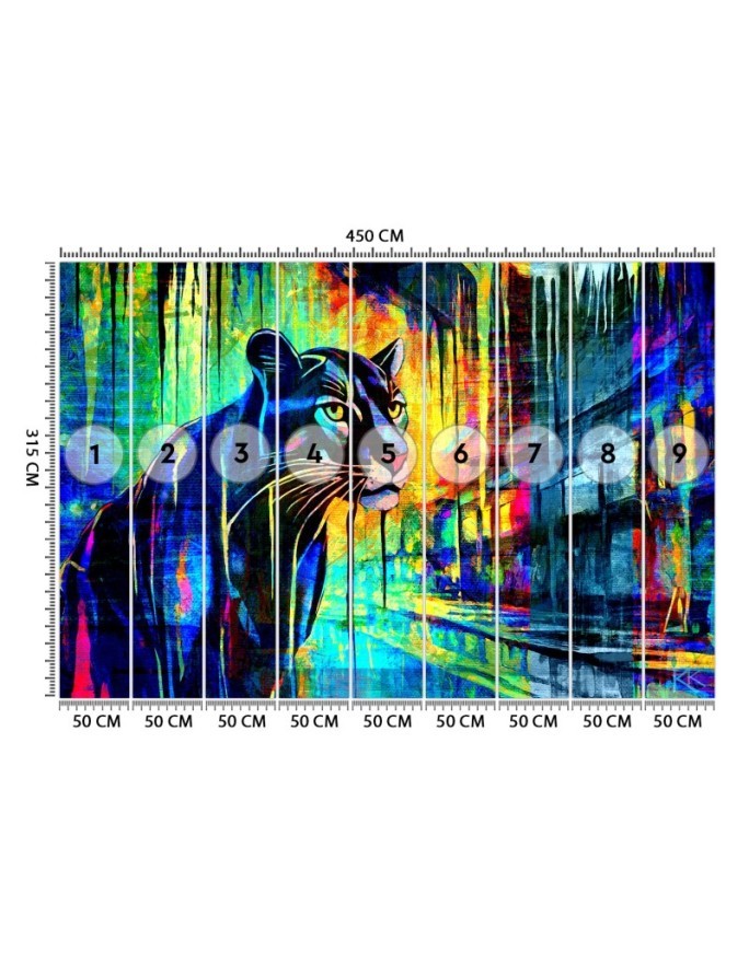 Wall mural for bedroom - Panther Animals Abstraction | FEEBY