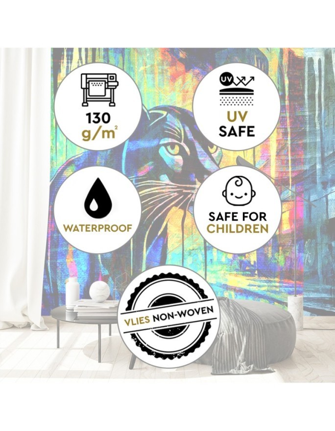 Wall mural for bedroom - Panther Animals Abstraction | FEEBY