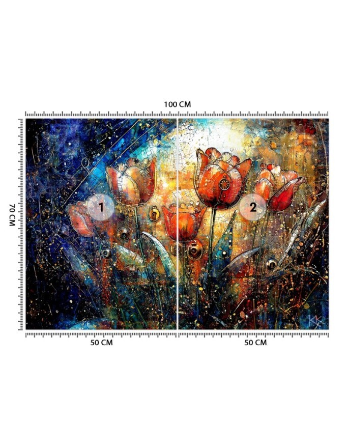 Modern wall mural - Abstract Flowers Colorful | FEEBY