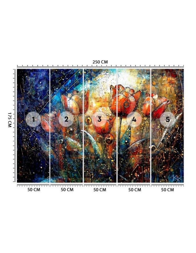 Modern wall mural - Abstract Flowers Colorful | FEEBY