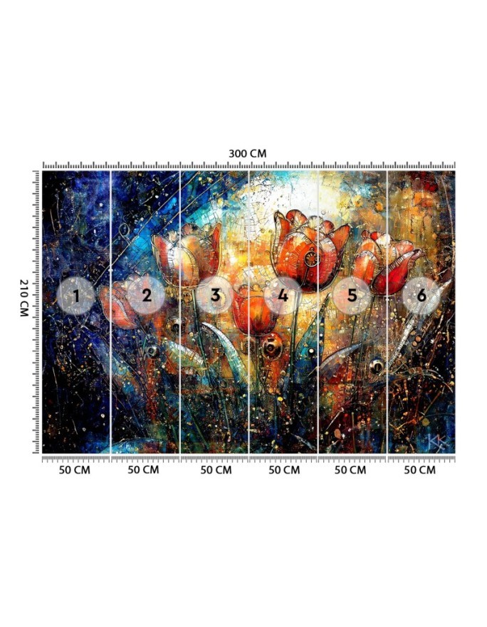 Modern wall mural - Abstract Flowers Colorful | FEEBY