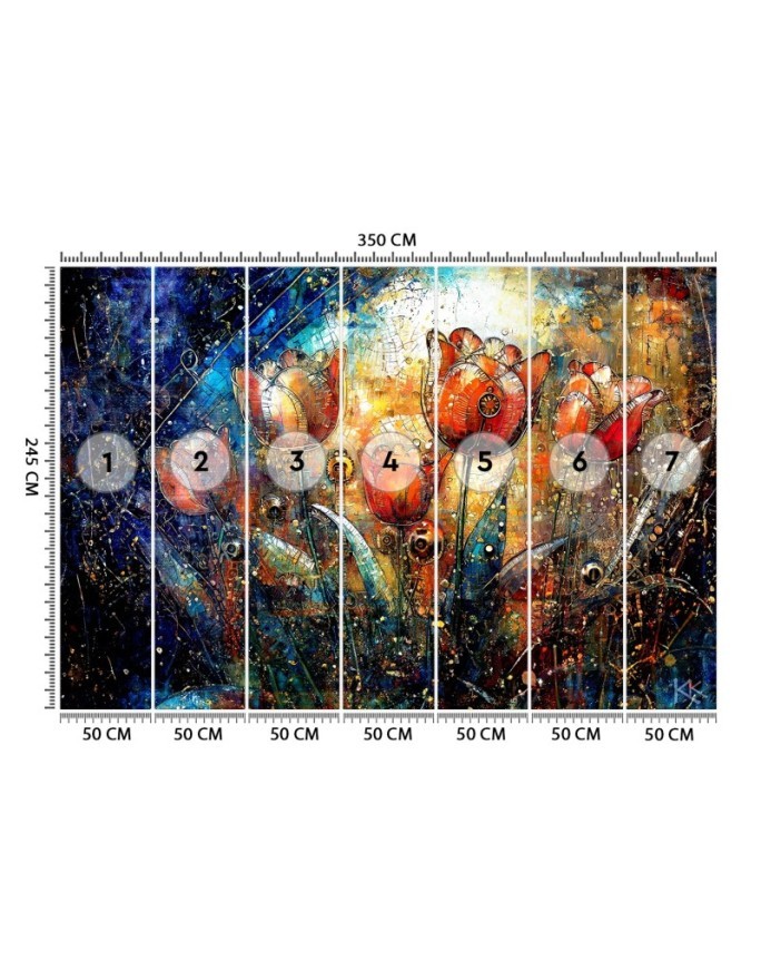 Modern wall mural - Abstract Flowers Colorful | FEEBY