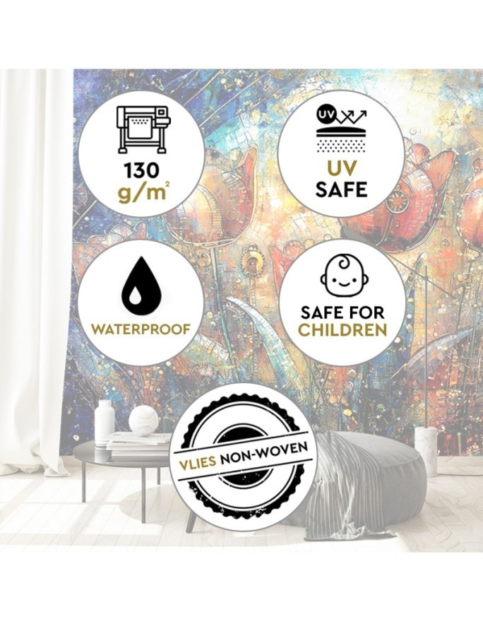 Modern wall mural - Abstract Flowers Colorful | FEEBY
