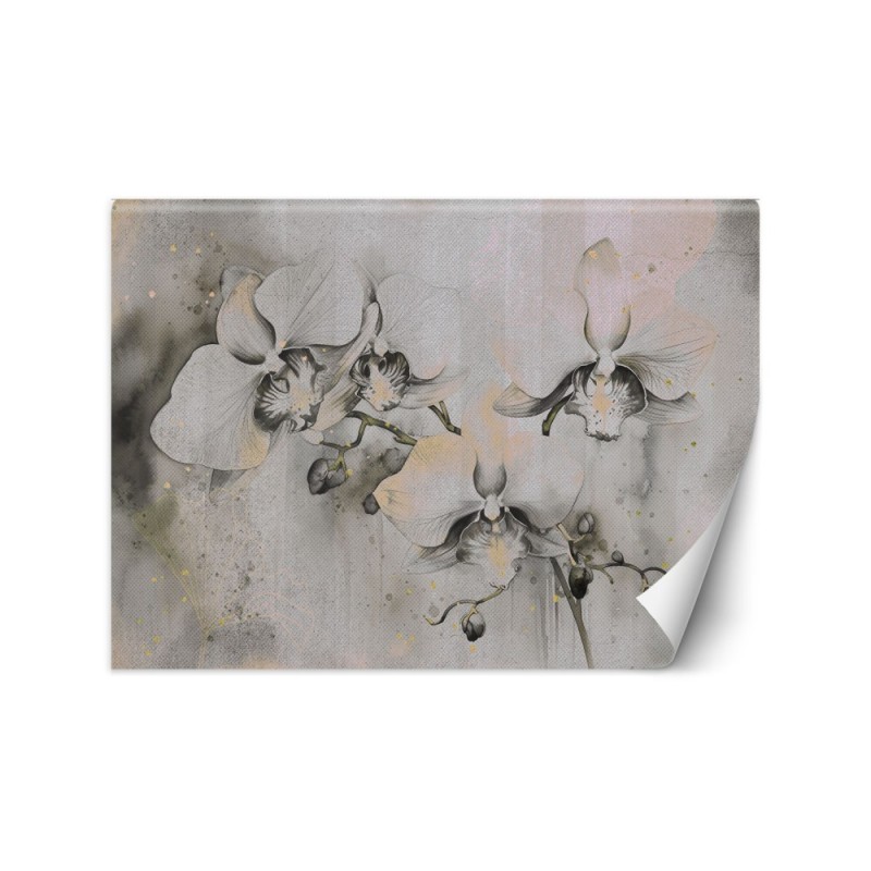 Wall mural for living room - Flowering orchids abstract | FEEBY