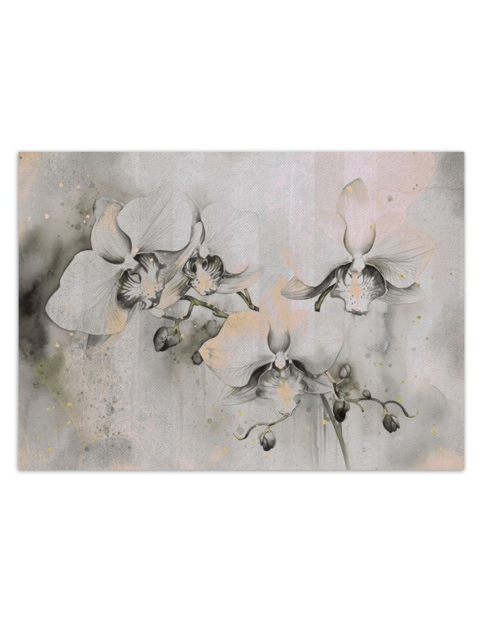Wall mural for living room - Flowering orchids abstract | FEEBY