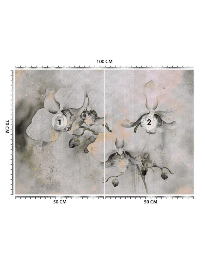 Wall mural for living room - Flowering orchids abstract | FEEBY