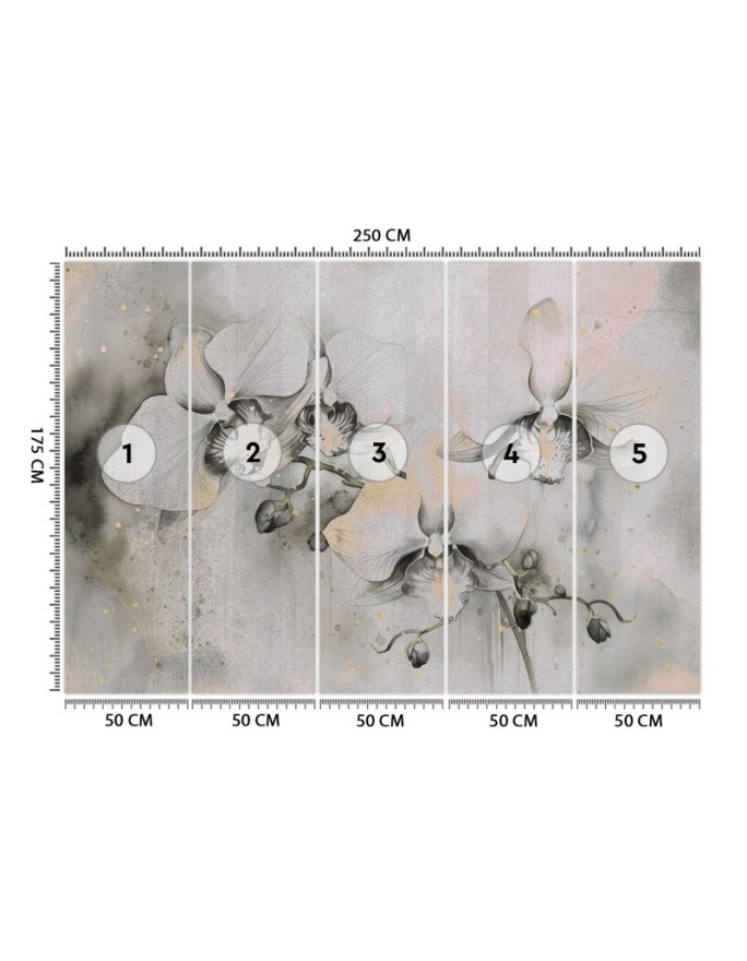 Wall mural for living room - Flowering orchids abstract | FEEBY