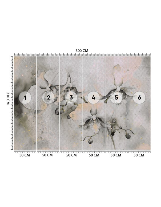 Wall mural for living room - Flowering orchids abstract | FEEBY