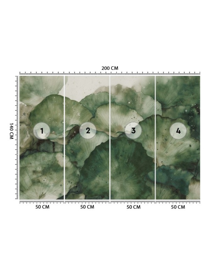 Modern wall mural - Green lotus leaves | FEEBY