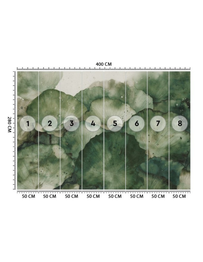 Modern wall mural - Green lotus leaves | FEEBY