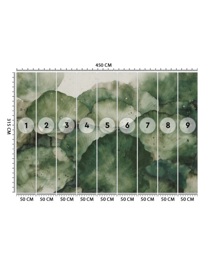 Modern wall mural - Green lotus leaves | FEEBY