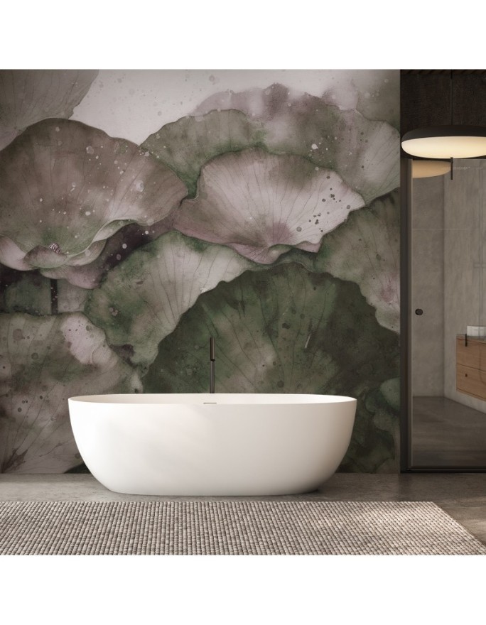 Stylish wallpaper - Lotus leaves watercolor | FEEBY