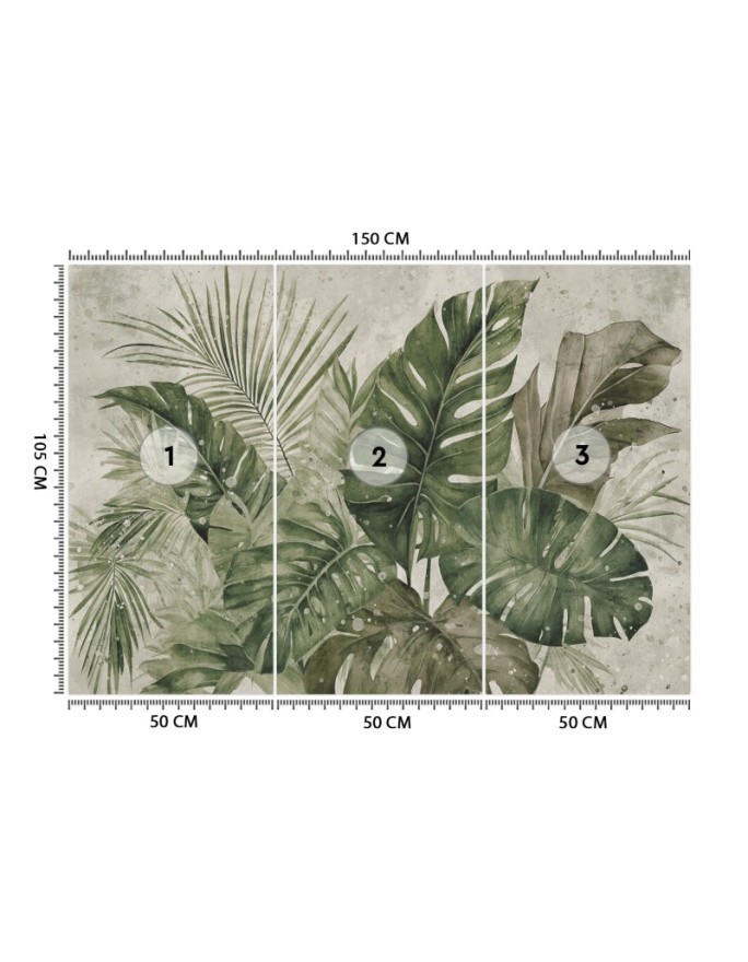 Unique wall mural - Tropical monstera leaves | FEEBY