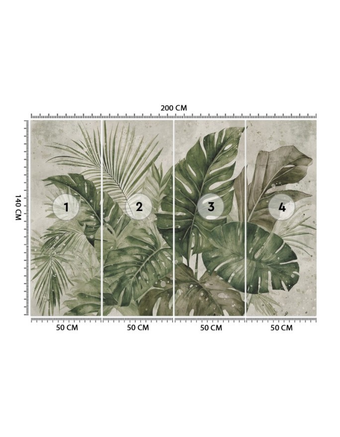 Unique wall mural - Tropical monstera leaves | FEEBY